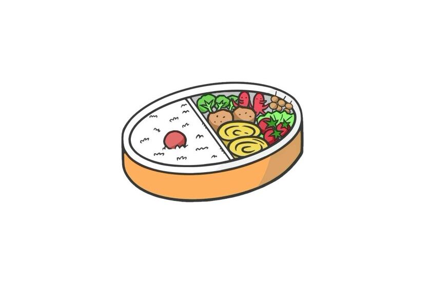 唐揚げ、卵焼き、ウインナーと色とりどりのおかずが入ったお弁当箱