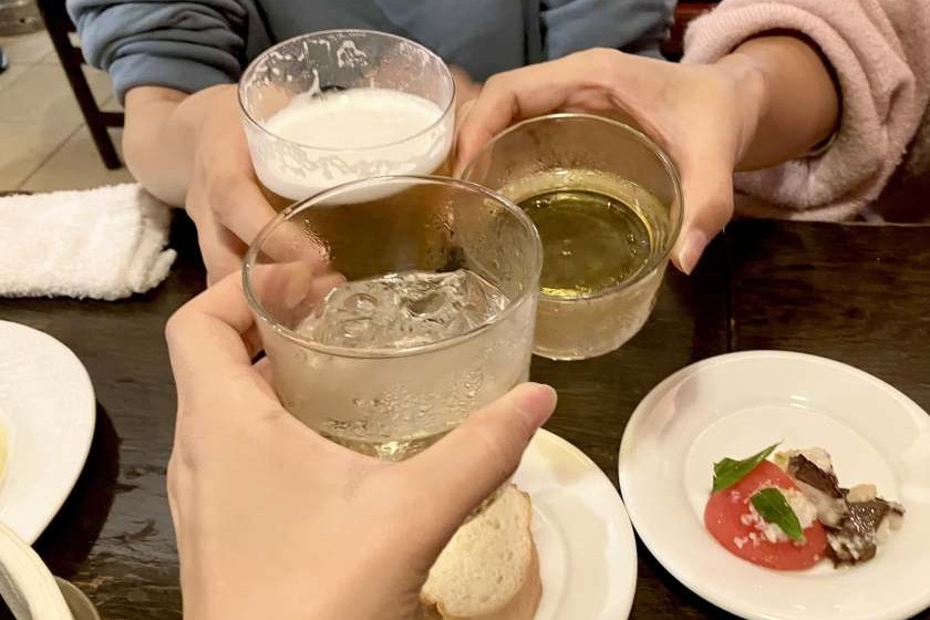 3人で乾杯